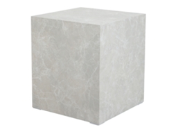 Mesa De Apoio Ellelu Cubo Mdf 45x40x40cm Aspeto Mármore Taupe [EN.CASA]