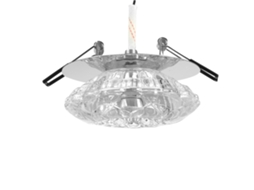 Lâmpada de teto LED recessada 3W luz branca cristal transparente para sala quarto decoração | S/MARCA