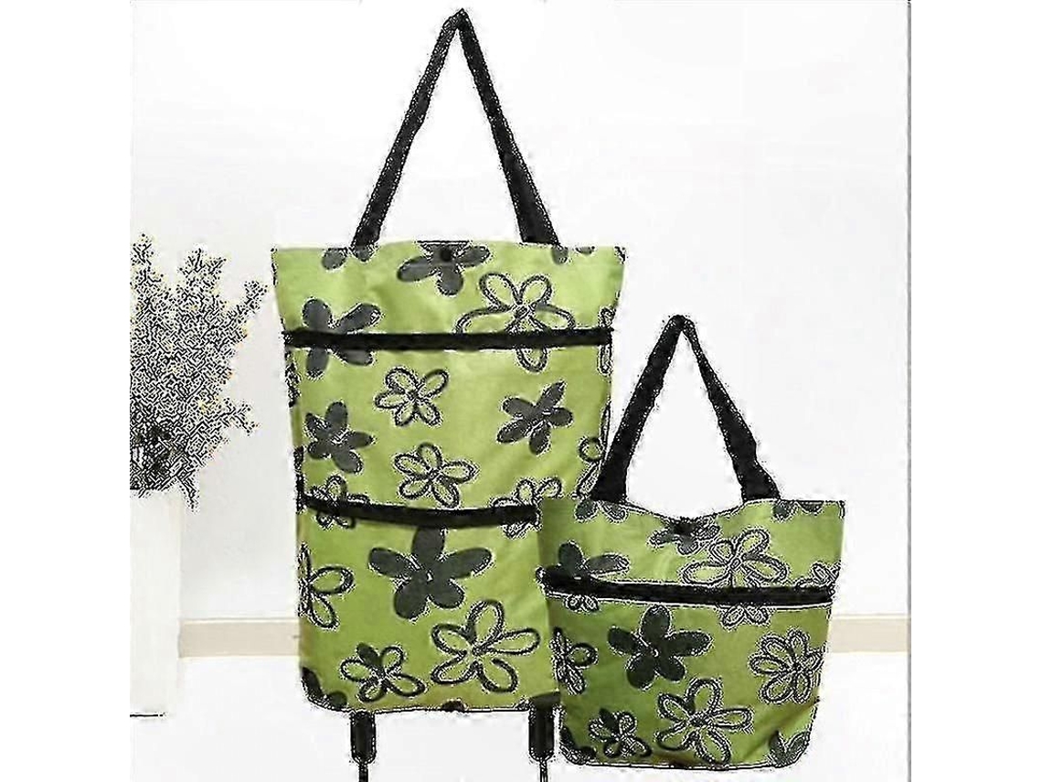 Carrinho de Compras Dobrável com Rodas e Bolsa com Zíper de Dois Estágios. Design Dobrável para Fácil Armazenamento e Transporte. GOKOCO