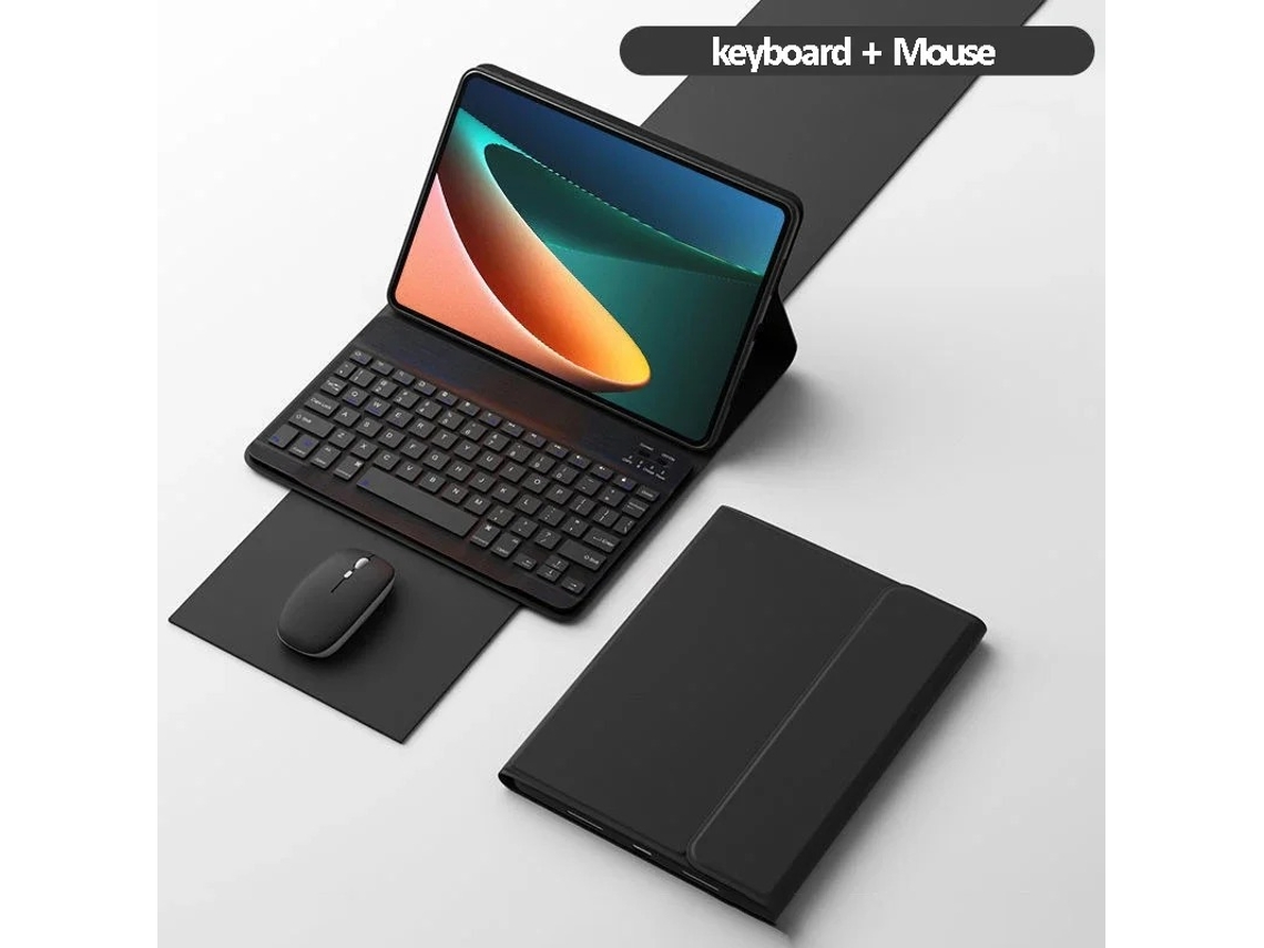 Capa Teclado Panoona Para Redmi Pad 2 Pro 12,1 Polegadas, Com Teclado Magnético E Rato Bluetooth Preto