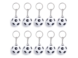 Pacote com 10 Mini Chaveiros de Futebol, Brinde para Festas e Presente para Adeptos Desportivos.