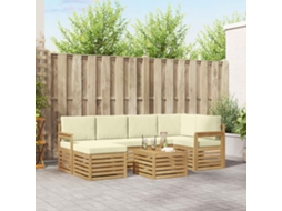 Vidaxl Conjunto De Sofás Para Exterior 7 Unid. Branco E Creme