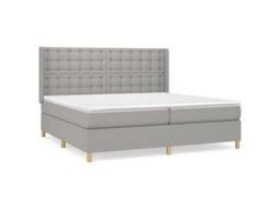 Cama com Molas/colchão 200x200 Cm Tecido Cinza claro MAISON EXCLUSIVE