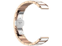 Pulseira De Cerâmica Universal De 18 Mm, Fecho Triplo, Acessórios Para Relógio Com Pulseira Universal De 18 Mm Olysi Shop (ouro Rosa E Branco)