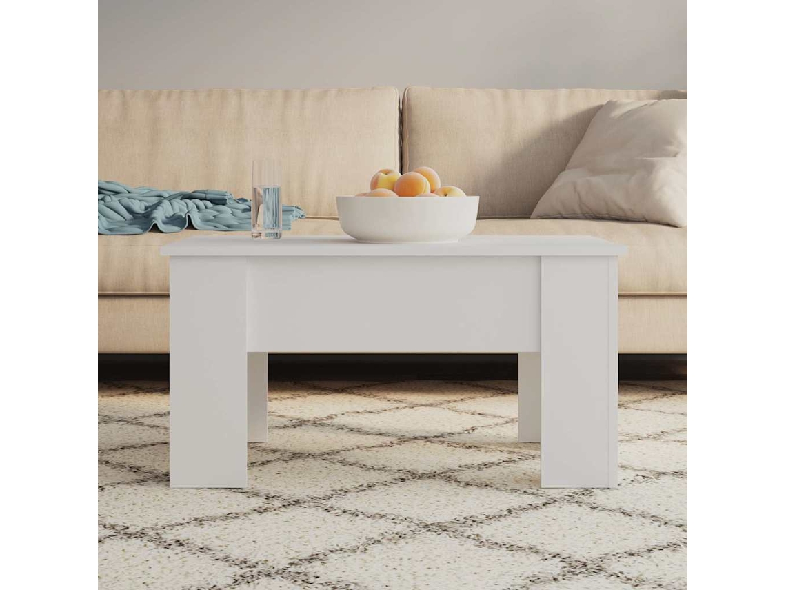 Vidaxl Mesa De Centro 79x49x41 Cm Madeira Processada Branco