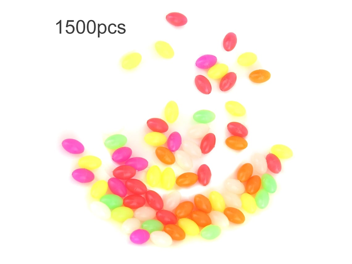 Conjunto de 1500 Pérolas de Pesca Plástica Oval