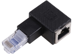 Ethernet Rj45 Fêmea De 90 Graus Para Cabeça Extensão Cristal 8p8c/6/5e Adaptador Rede