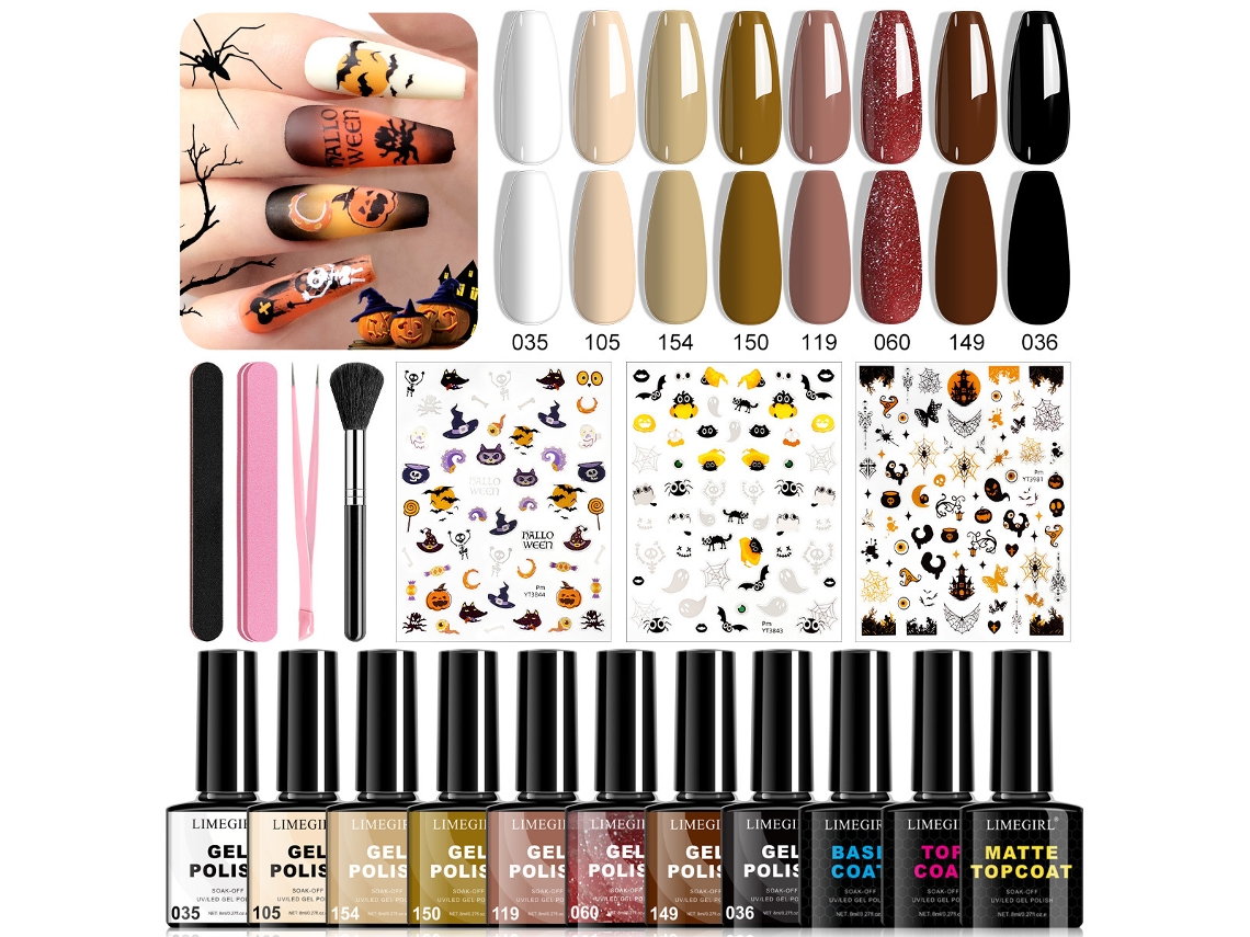 Kit De Unhas Decoradas Para O Halloween 2026 - Esmalte Em Gel E Ferramentas4
