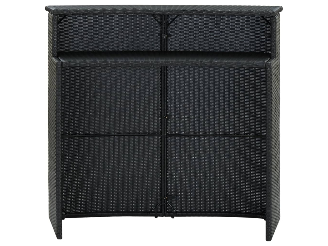 Mesa de bar para jardim 120x55x110 cm de vime preto HARLANV1