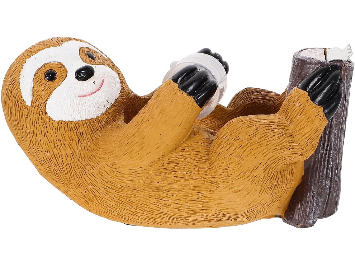 Dispensador de Fita Adesiva Ideal para Mesa e Escola, Suporte Antiderrapante para Mesa, Bicho Preguiça Em Design
