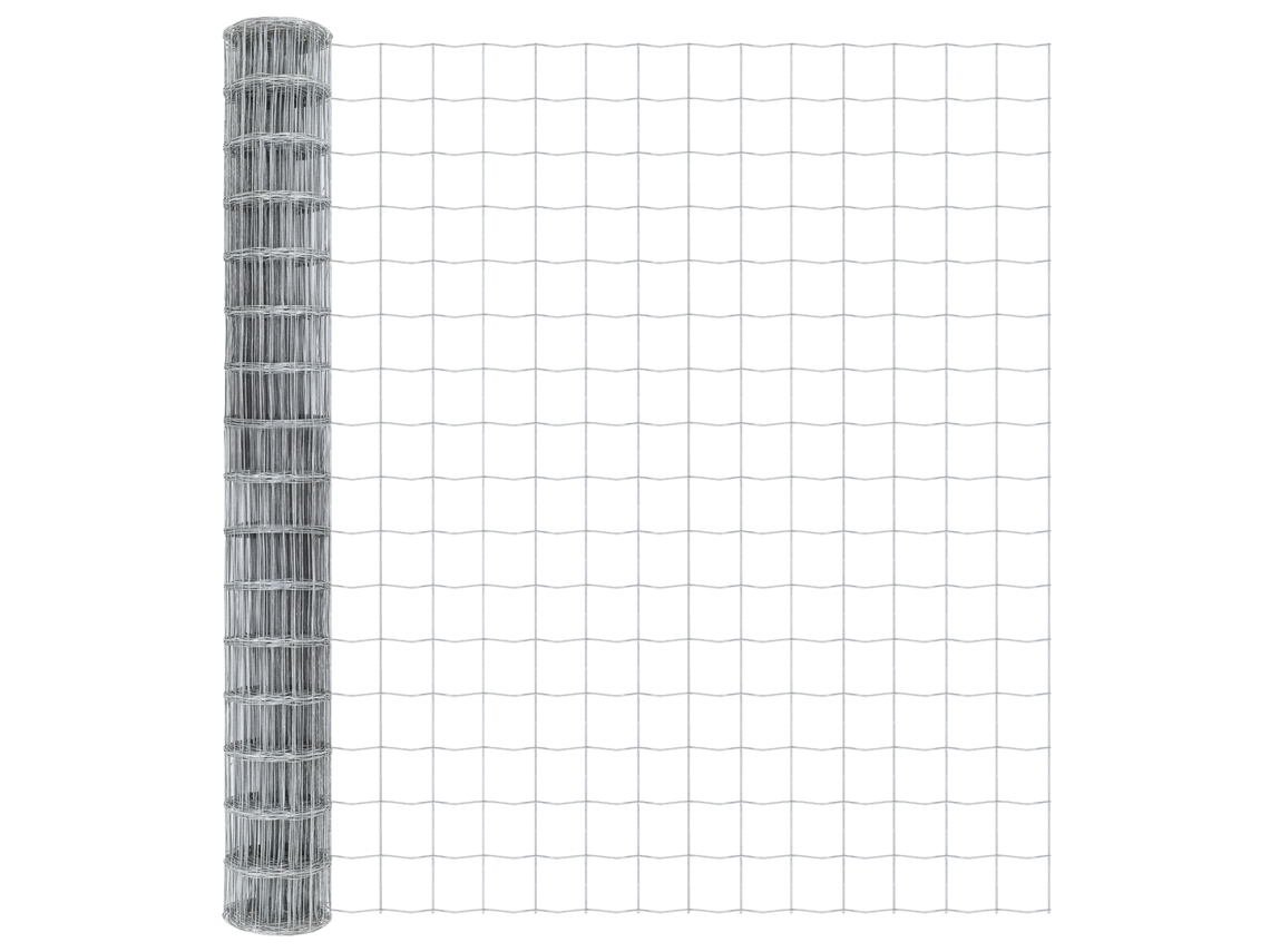 Conjunto 1 Cerca Euro Vidaxl Prateado Ferro (1,5 X 10 M)