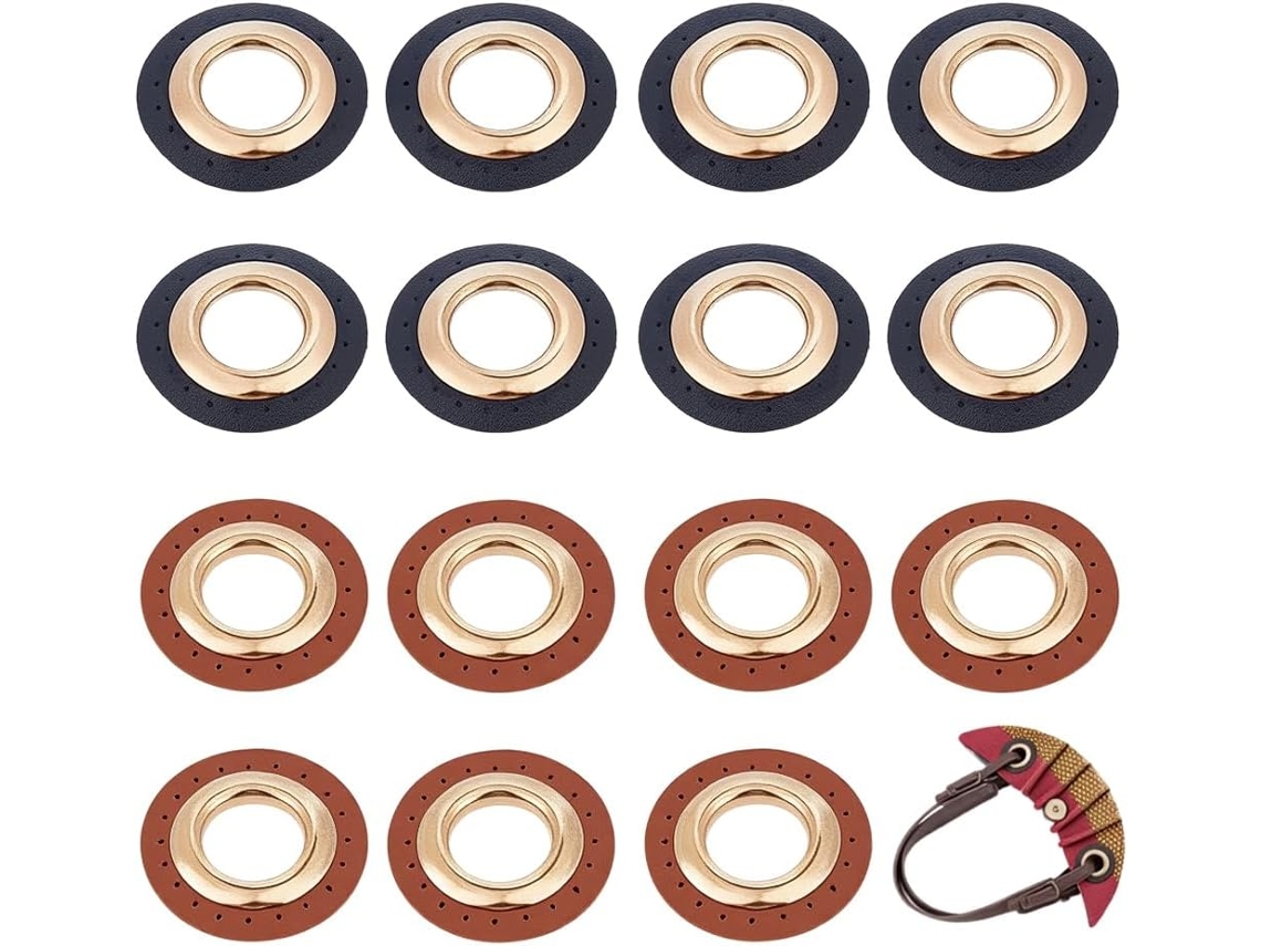 Kit Com 8 Ilhós De Metal Para Costura Em 2 Cores, 20 Mm, Arruelas