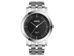 Reloj De Pareja Nary Impermeable Dial Doble Círculo Correa Acero Inoxidable (mujer Negro)