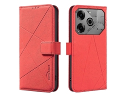 Capa De Couro Para Celular Com Padrão Geométrico Rfid
