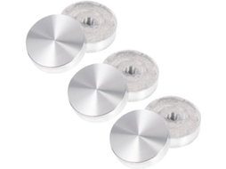 Nuobesty Conjunto De 6-discos Circulares Alumínio Maciço Com Rosca M6 20mm Para Tampos Vidro, Adaptador Para Mesas De