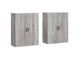 Conjunto de armários de parede Cinzento Sonoma, 2 peças, 69,5 x 34 x 90 cm, EXCLUSIVO DA MAISON