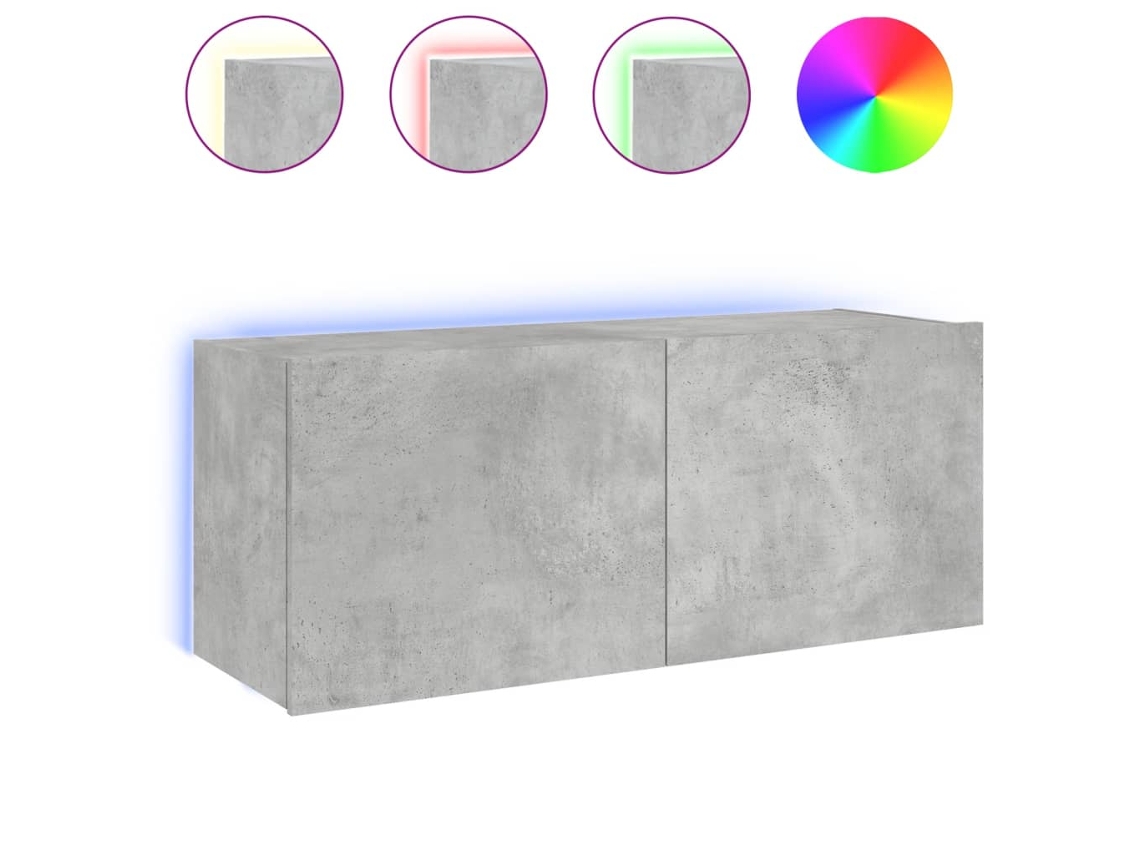 Tv Wall Cabinet, Tv Wall Cabinets Vidaxl Cinzeto Madeira Processada (100 X 35 X 41 Cm)