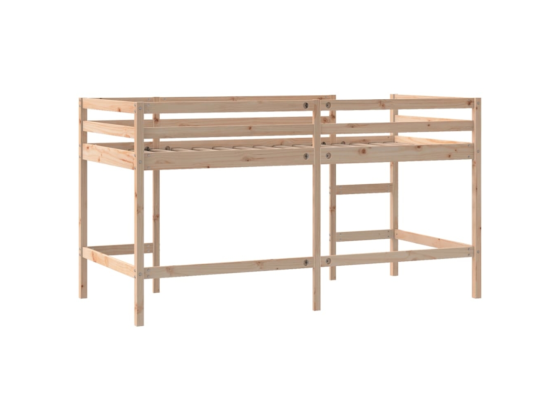 Cama Alta para Criança com Escada Madeira de Pinho Maciça MAISON EXCLUSIVE (80x200 cm)