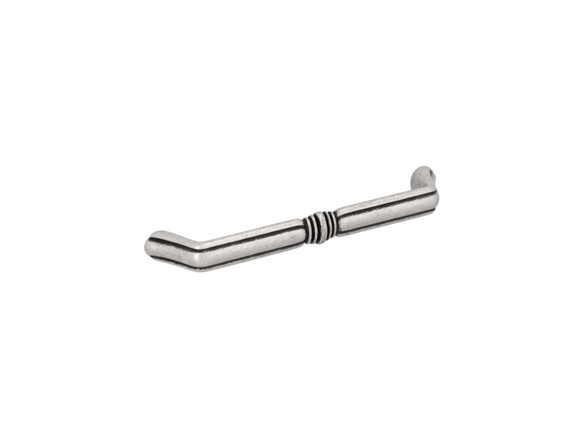 Puxador para Móveis Zamac Distância Central 128mm Prata Antiga Brilhante Conjunto de 25 HARDWAREXCHANGE