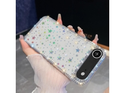 Capa Para Iphone 17 Air Com Glitter De Strass E Absorção De Impacto Nos 4 Cantos.