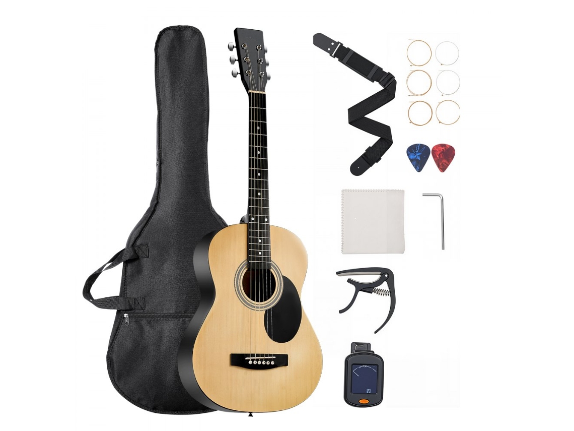 Violão Acústico Dreadnought 39 Com Tampo Em Abeto, Corpo Em Mogno E Gigbag Tekmaquinas