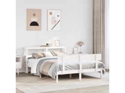 Vidaxl Cama Sem Colchão 150x200 Cm Madeira De Pinho Maciça Branco