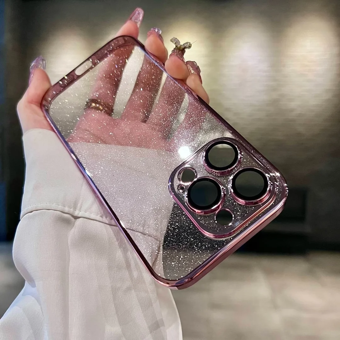 Funda Para Iphone 15 Plus Rosa, Chapada En Metal, Material Pc Rígido.