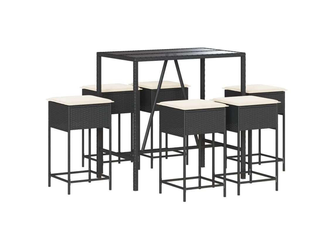 Garden Bar Set, Garden Bar Sets Vidaxl Preto Rattan / Vime (110 X 70 X 110 Cm)