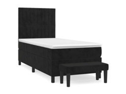 Cama com Molas/colchão 100x200 Cm Veludo Preto MAISON EXCLUSIVE