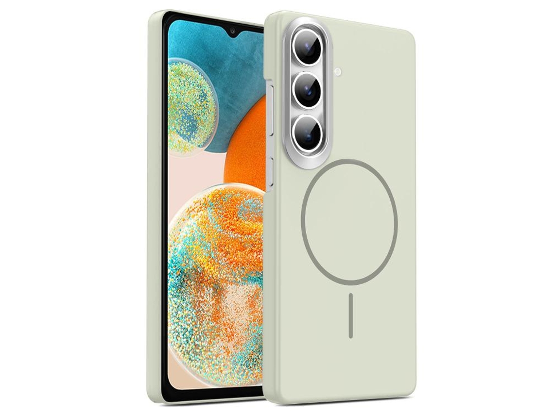 Capa Para Samsung Galaxy A24 4g Fina Circular Magsafe À Prova De Choque Dourada Em Policarbonato Cinza Titânio