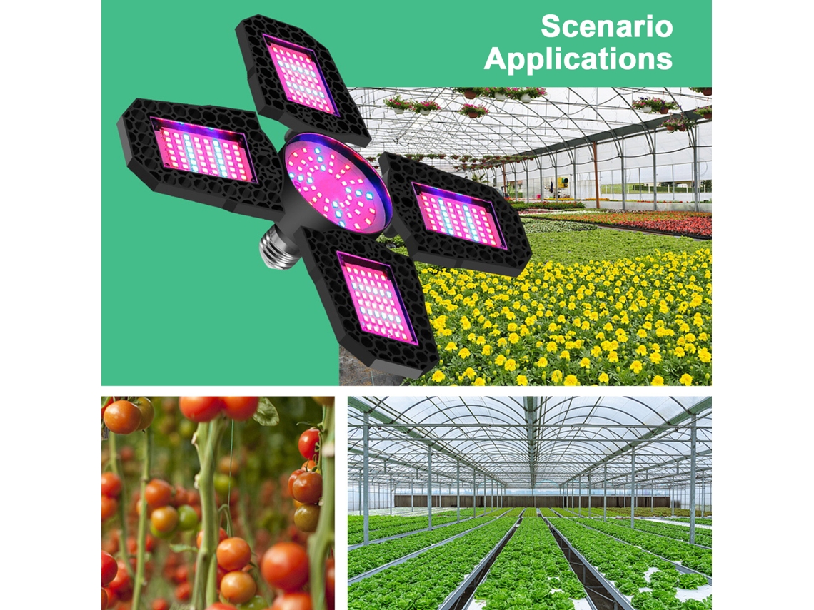 Lâmpada de Crescimento LED de alta potência, dobrável, para plantas e cultivo interno | S/MARCA