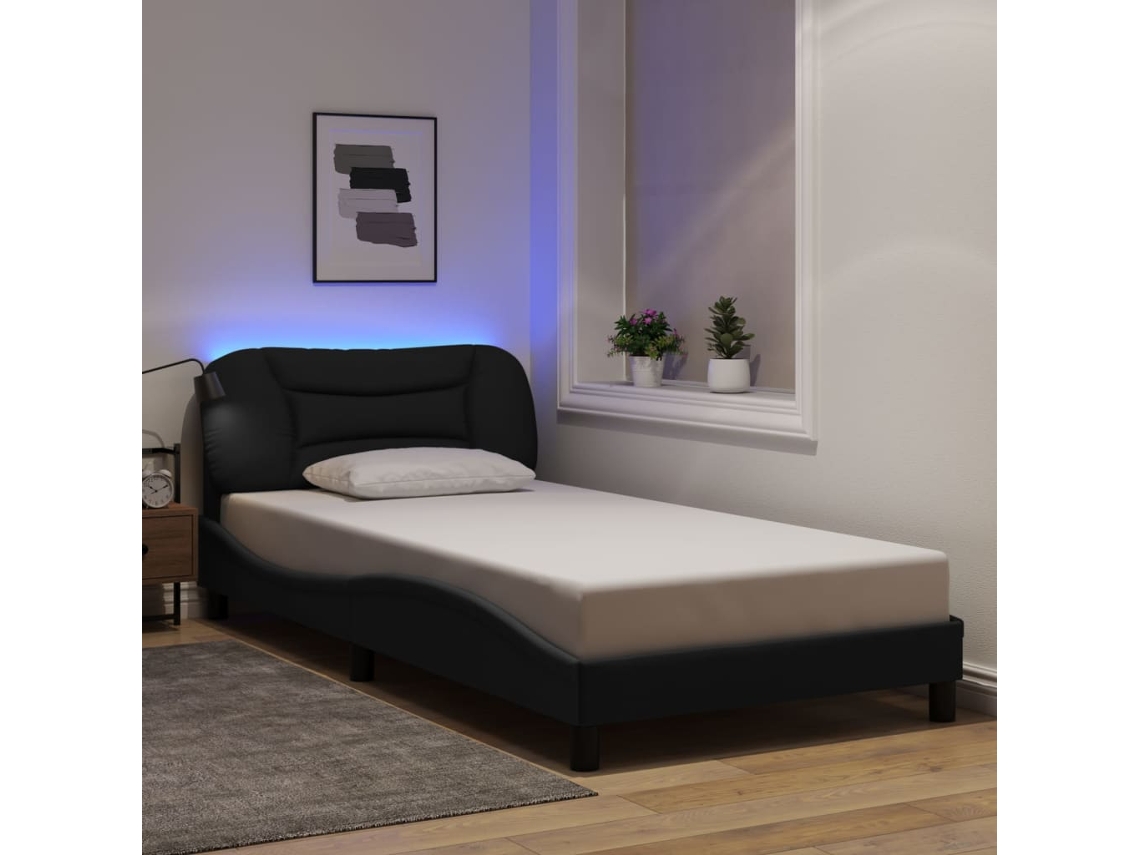 Estrutura de Cama Vidaxl Veludo Cinzento escuro 120x200 cm Hvar