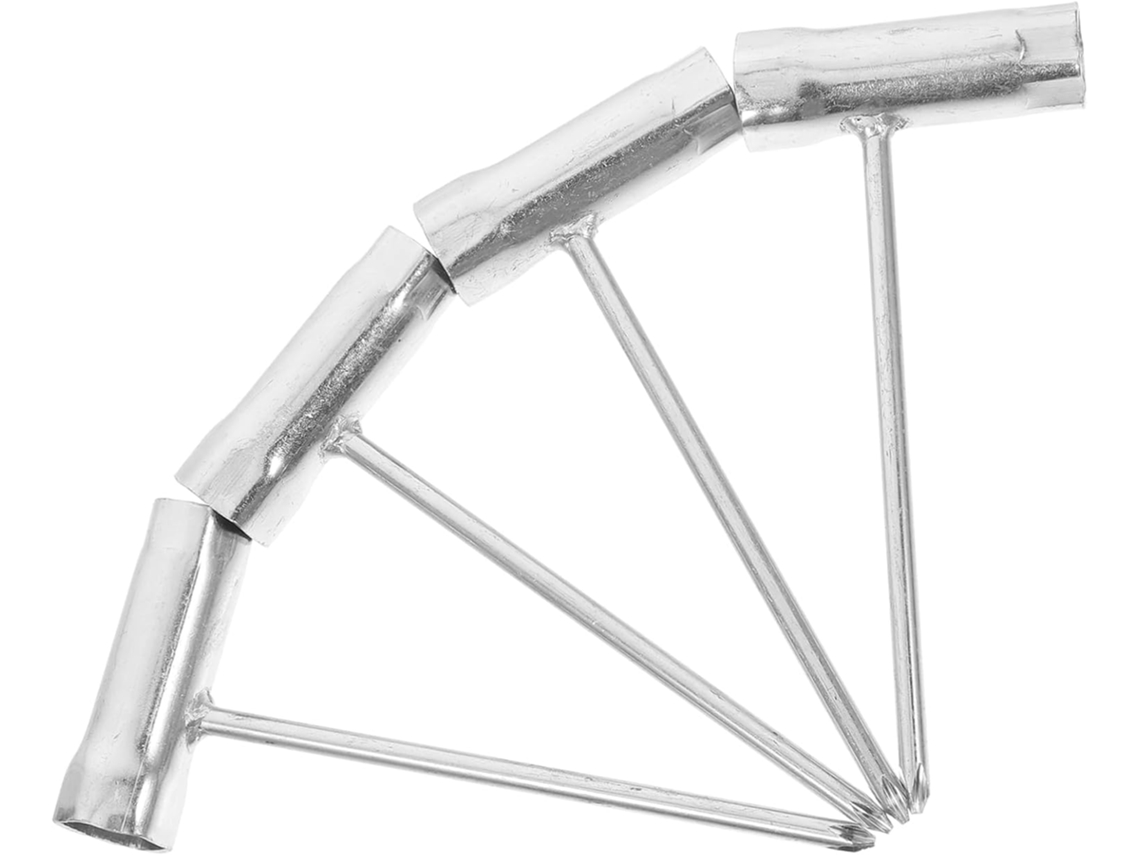 Chave De Vela Para Motosserra, Conjunto De 4, Banhada A Prata, Leve, Desmontável
