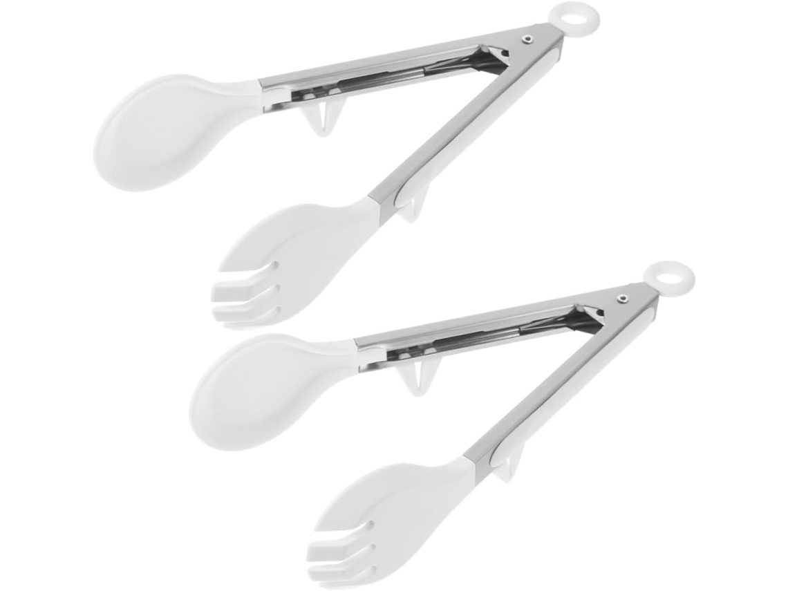 Pinça De Silicone Iplusmile 2 Peças Com Suporte Travamento Automático, Resistente Ao Calor Para Cozinhar, Massas E