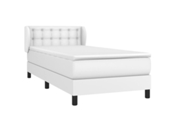 Cama com Molas Couro Artificial Branco MAISON EXCLUSIVE 90x200 cm