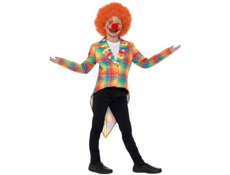 Fato de Menina  Casaco Multicolor Aos Quadrados De Palhaço (Tam: 7 a 9 anos)