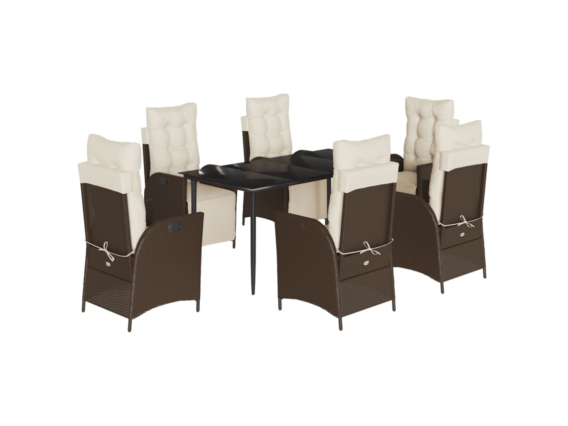Garden Dining Set, Garden Dining Sets Vidaxl Marrom Rattan / Vime (mesa Com 160 Cm De Comprimento)