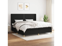 Vidaxl Cama Com Molas/colchão 200x200 Cm Tecido Preto