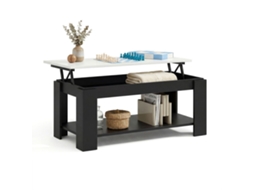Mesa de Centro com Arrumação 102x43-54 cm Lya Negro Mate - Blanco Artik 50x54x50 cm