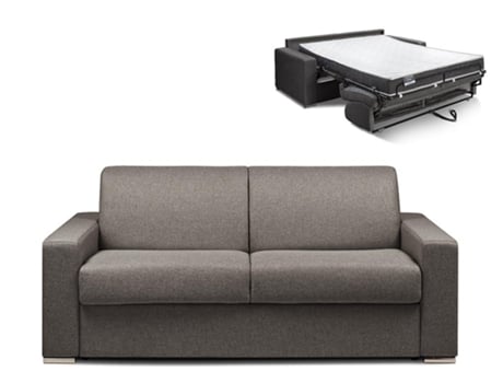 Sofá Cama DUNLOPILLO (194 x 94 x 85 Tamanho Cama: 140 - 159 cm - Veludo - Cinzento)