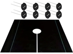 Manta Geotêxtil para Cobertura de Solo, Tapetes de Grama Sintética de 119 X 119 Cm, com 8 Estacas e 8 Fixadores, para CHABERLU