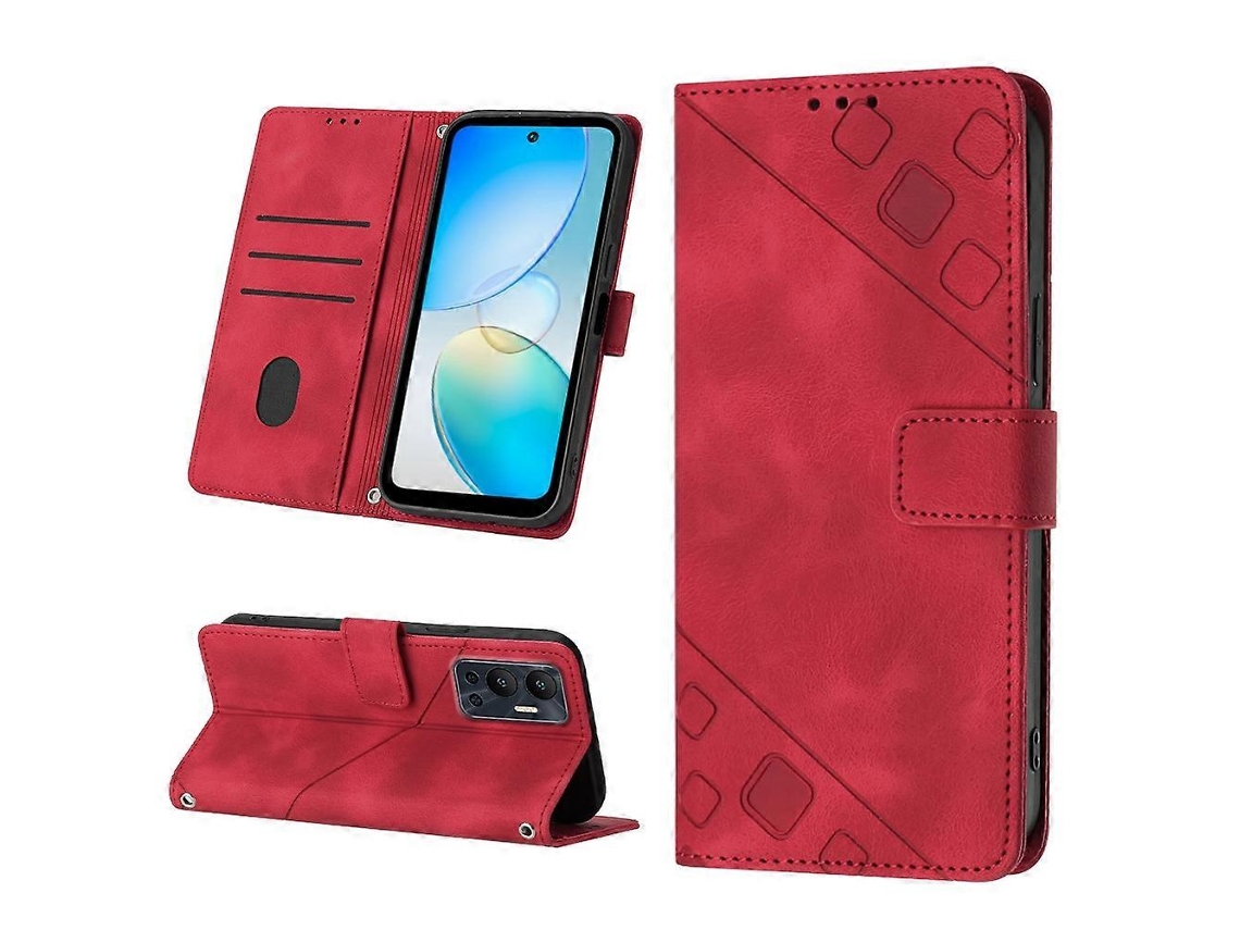 Capa De Celular Em Couro Texturizado Com Toque Aveludado Para Infinix Hot 12 X6817