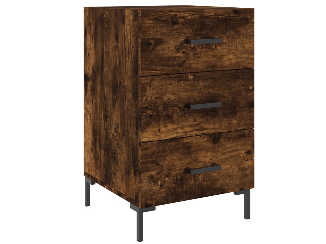 Bedside Cabinet, Bedside Cabinets Vidaxl Marrom Madeira Processada (n/a)