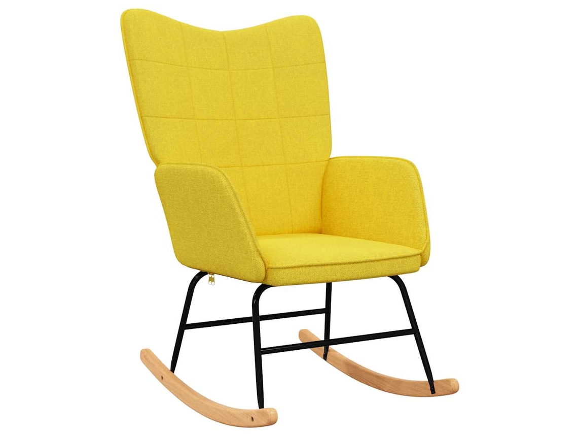 Maison Exclusive - Cadeira De Baloiço Tecido Amarelo Mostarda