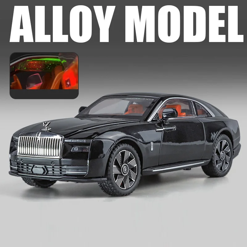 (preto) Miniatura De Carro Em Escala 1:24 Com Funções De Som E Luz, Enfeite De Mesa.