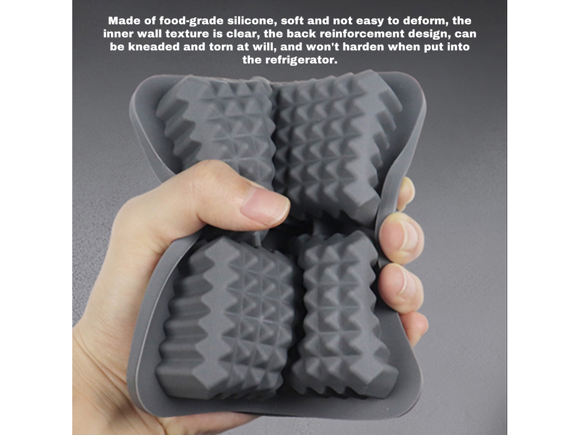Molde de Gelo Retangular Grande em Silicone, Reutilizável | S/MARCA