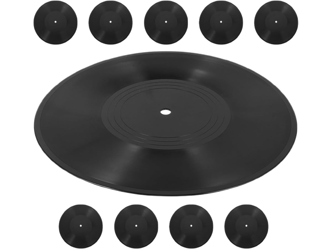 10 Discos Vinil Retrô Plástico Preto Fáceis Instalar Decoração Parede Estúdio Música Quarto Estética Indie GOKOCO