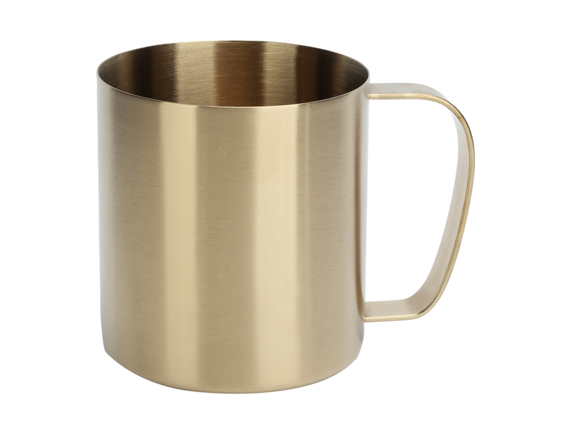 Caneca De Aço Inox Para Escritório, Cerveja, Portátil, Uso Doméstico E Ao Ar Livre, 480ml, Dourada. Aquaforge