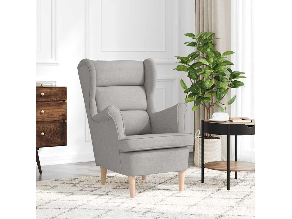Vidaxl Cadeira Com Apoio De Braços 74x84x100cm Tecido Cinzento Nublado
