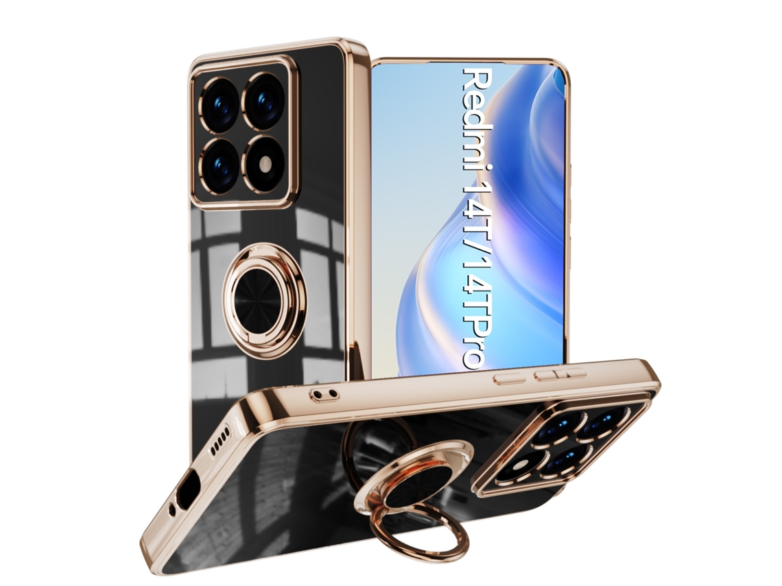 Anel Magnético Eletrodepositado Para Capa De Celularpreto Clássico, Compatível Com Xiaomi 12 Pro/12s Pro